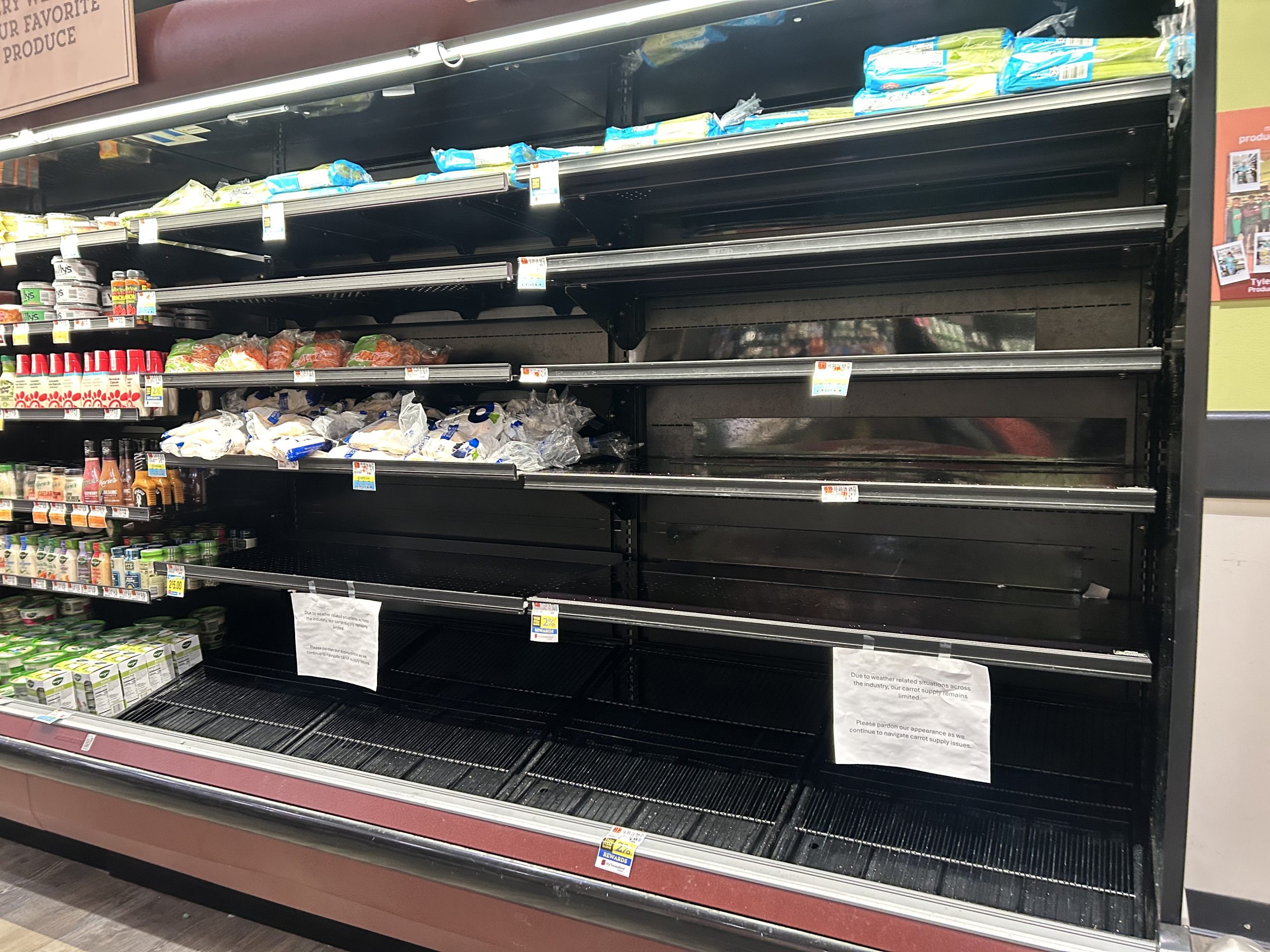 Cold weather, delayed harvest the root of carrot shortage appearing in local grocery stores