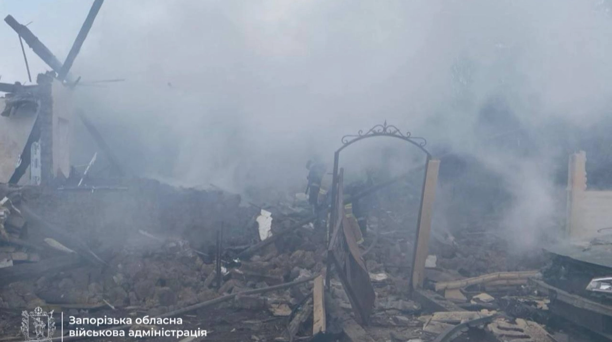 Drone strike in Zaporizhzhia destroys house, couple killed and six people injured