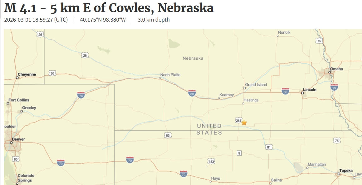 Earthquake rumbles across parts of southeast Nebraska