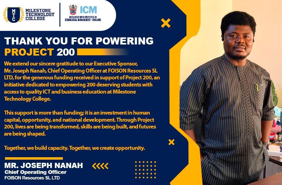 Foison Resources COO Recognized for Championing Life-Changing Project 200 Initiative