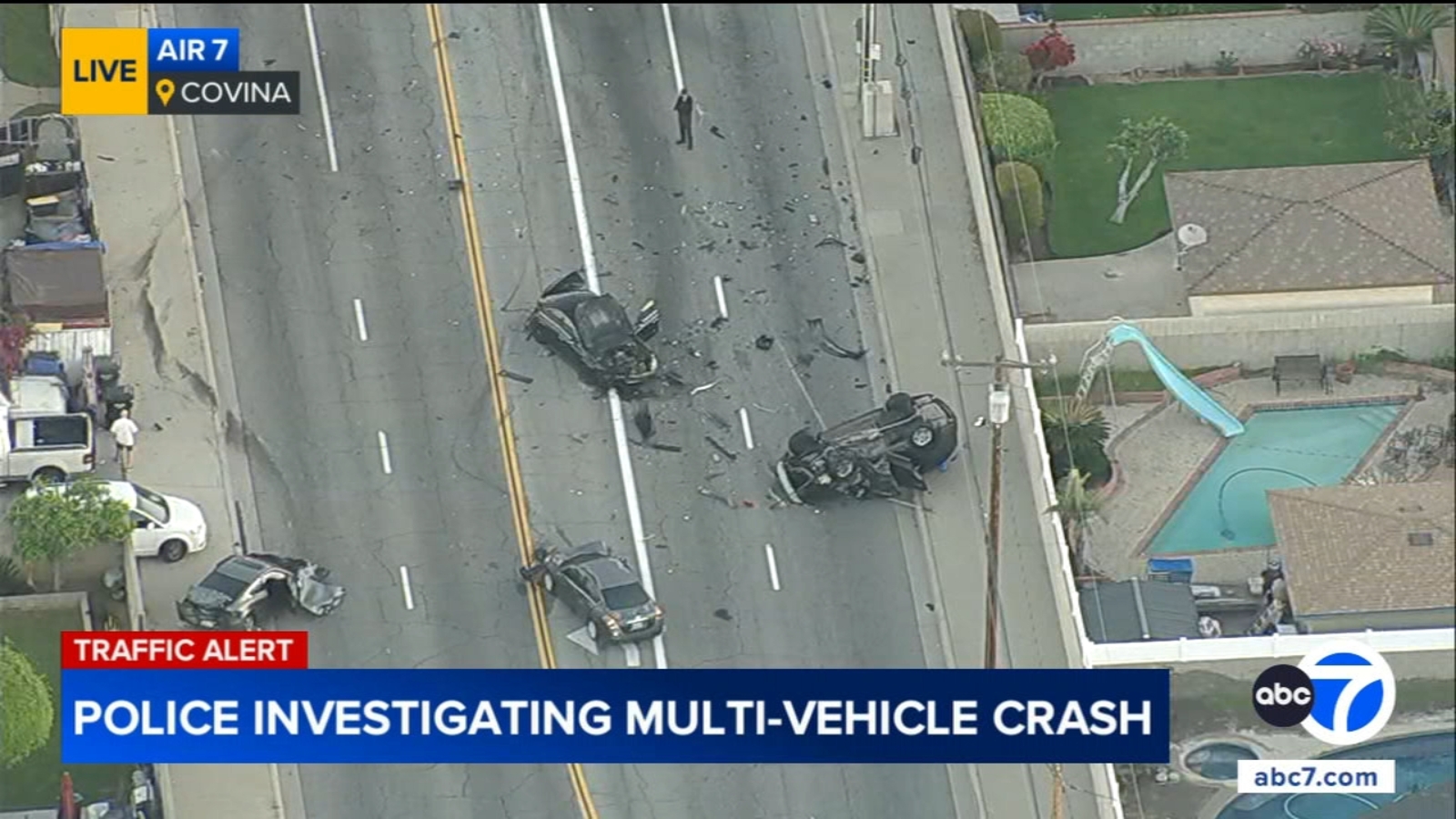 Husband was chasing wife before violent multi-car crash in Covina, police say