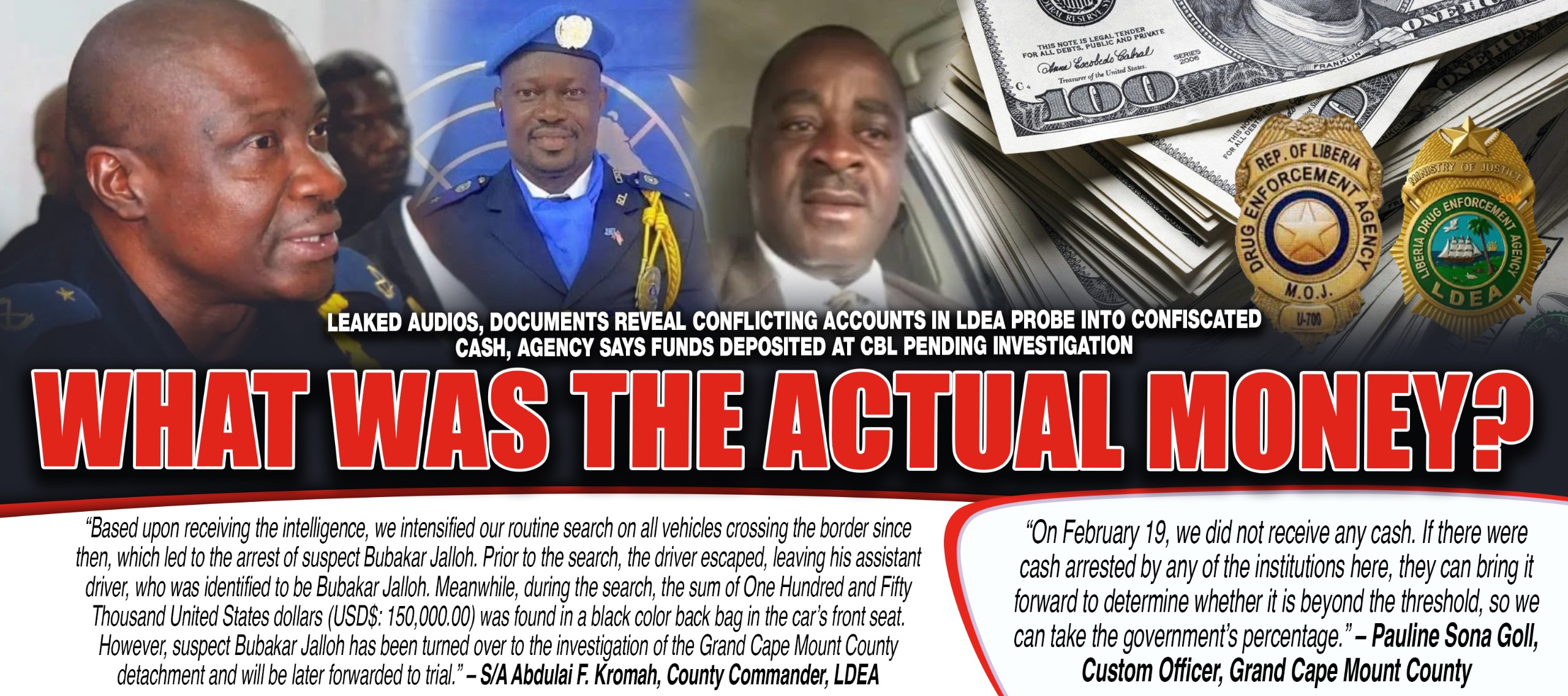 Liberia: Leaked Audios, Documents Reveal Conflicting Accounts in LDEA Probe into Confiscated Cash, Agency Says Funds Deposited at CBL Pending Investigation