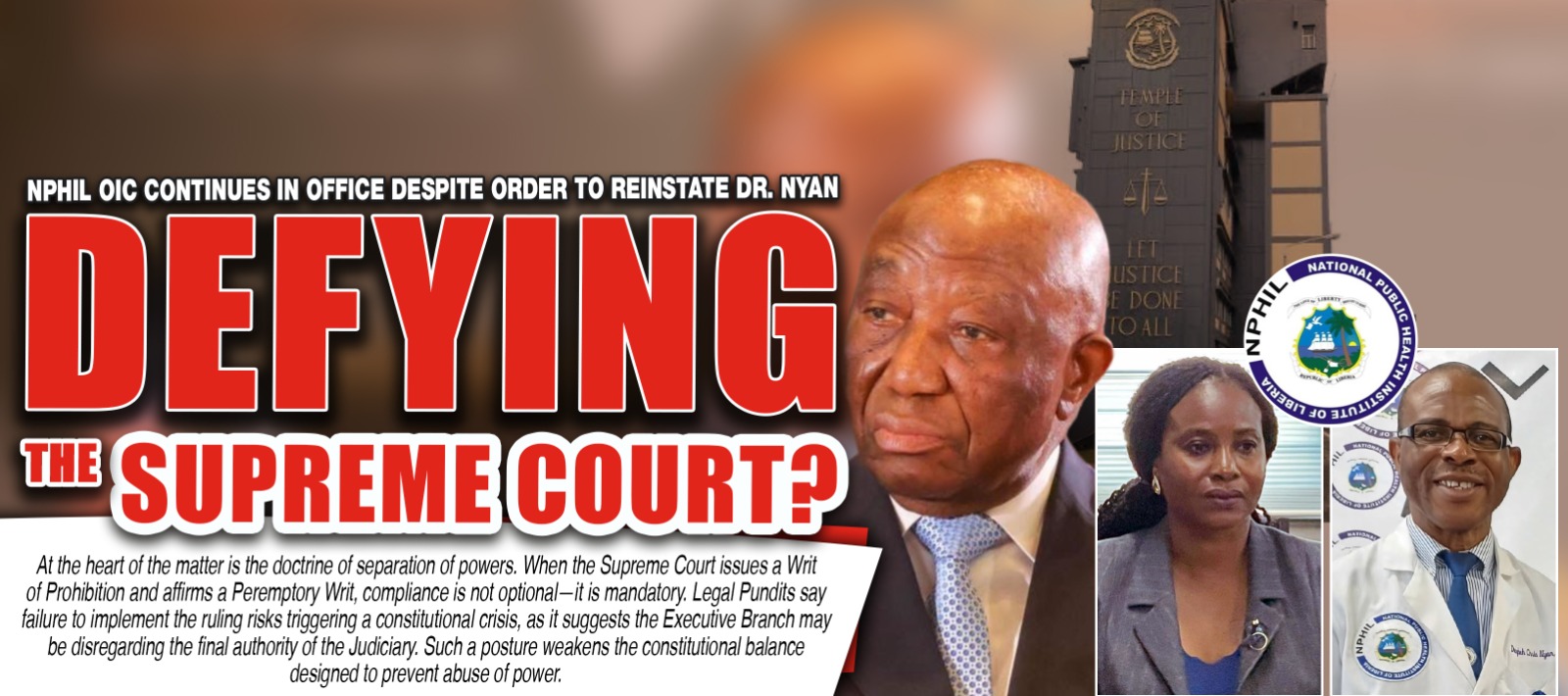 Liberia: NPHIL OIC Continues in Office Despite Order to Reinstate Dr. Nyan