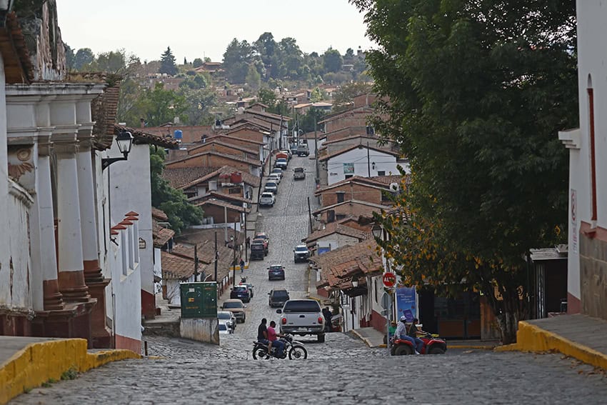 A view of a Mexican street in Tapalpa, Jalisco