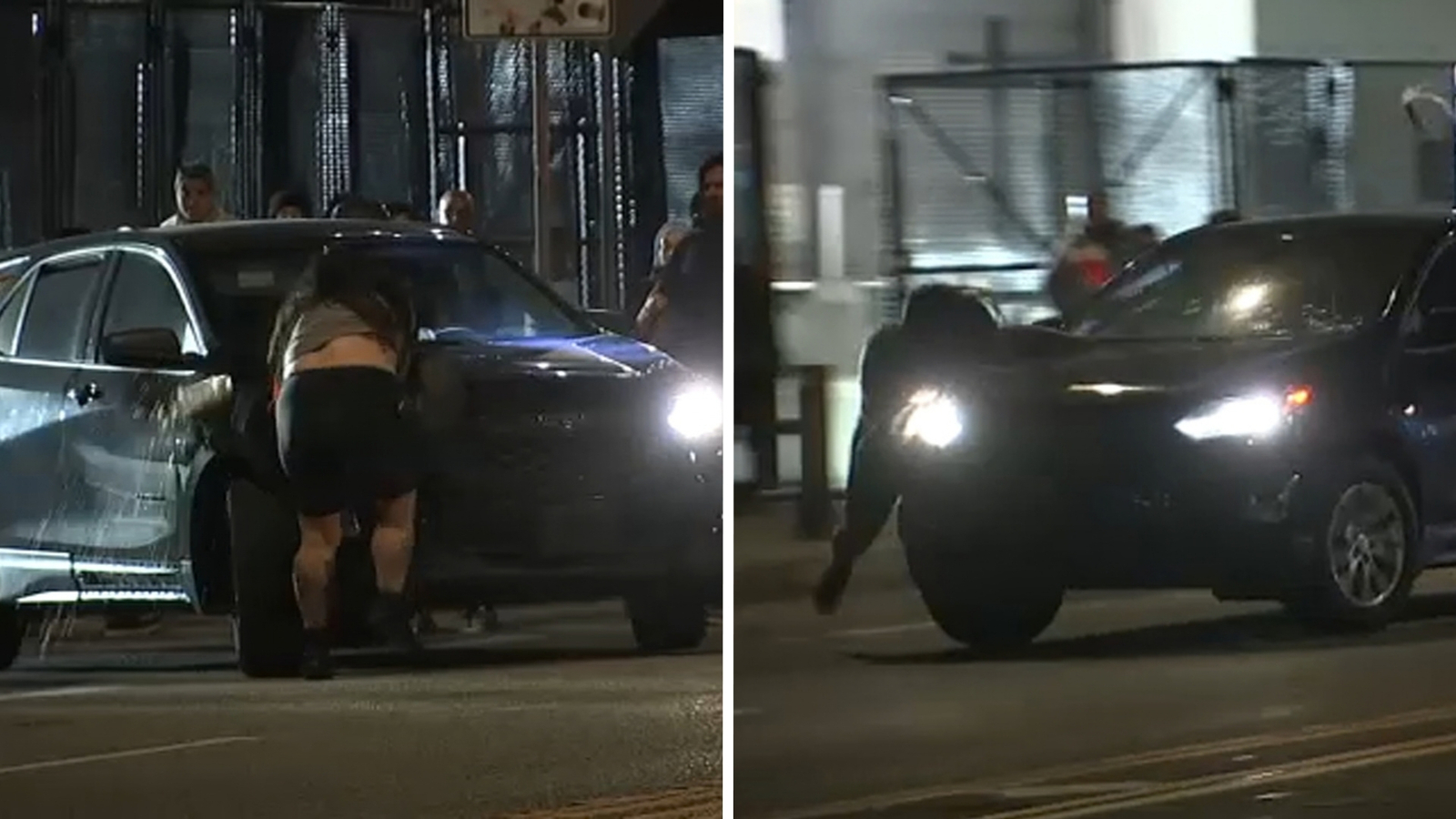 Protester seen getting pushed by moving SUV during anti-ICE demonstration in downtown LA