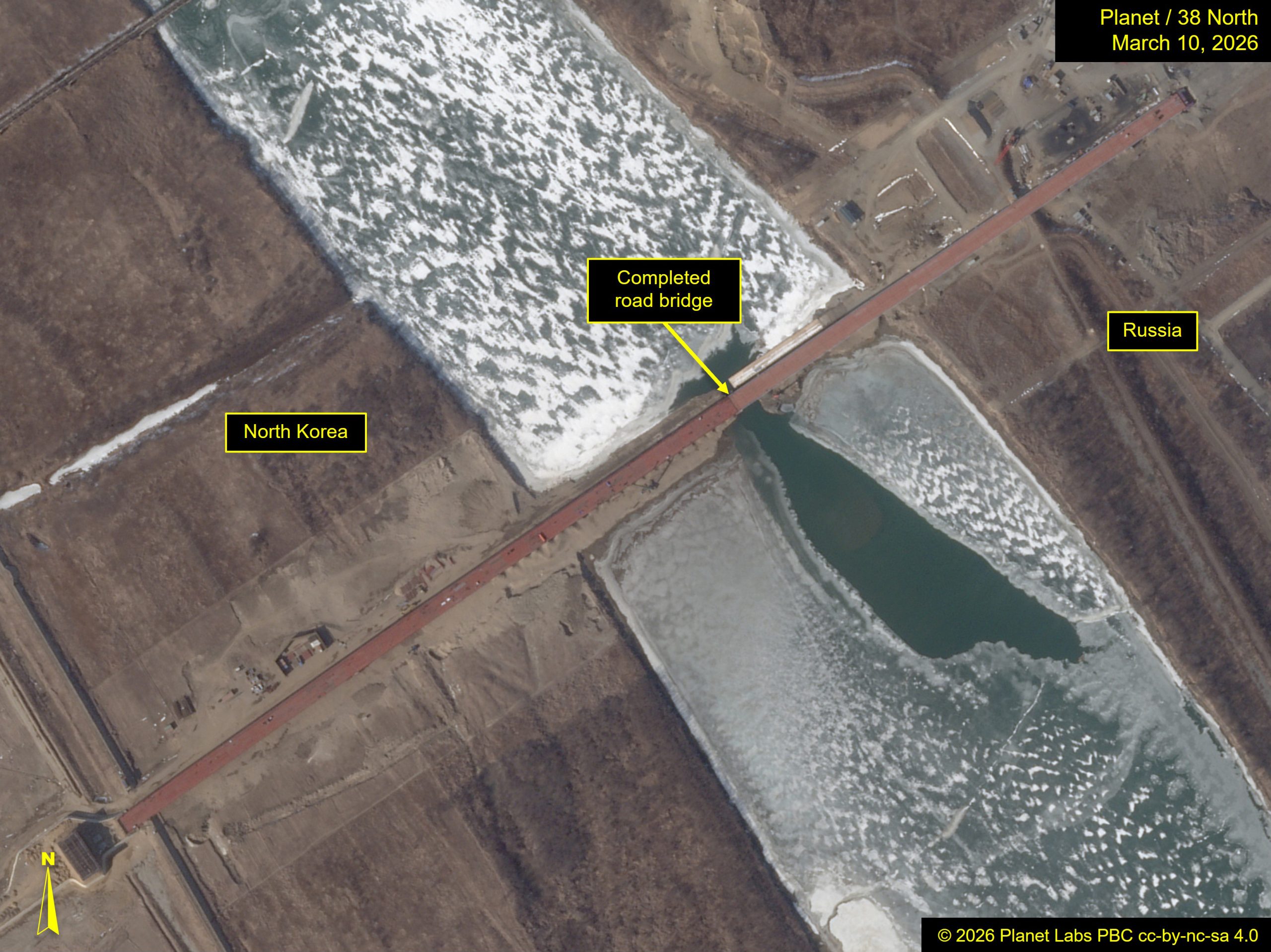 Russian Bridge Construction Work Meets in the Middle