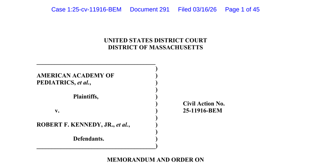 U.S. Court Rules Against RFK Jr.’s Vaccine Policies