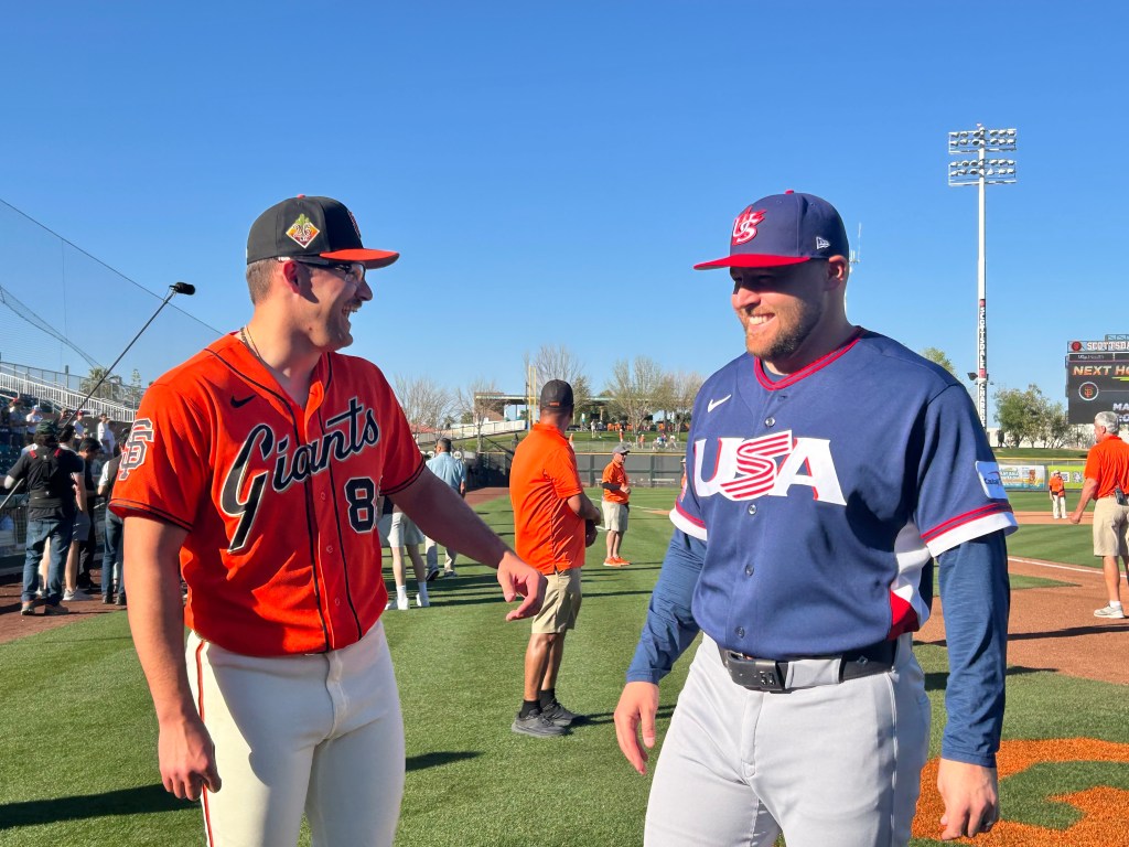 Will, David Bednar share moment in SF Giants' game vs. Team USA