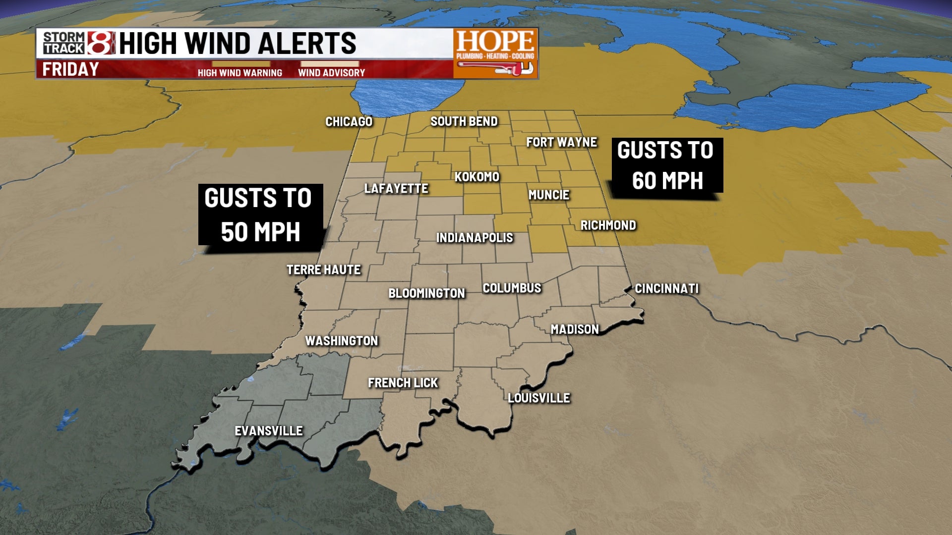 Wind advisory and severe thunderstorms in Indiana - Indianapolis News | Indiana Weather | Indiana Traffic