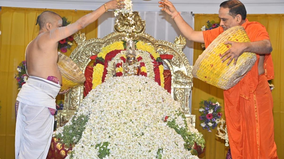 ‘Pushparchana’ draws devotees to Kanaka Durga temple atop Indrakeeladri