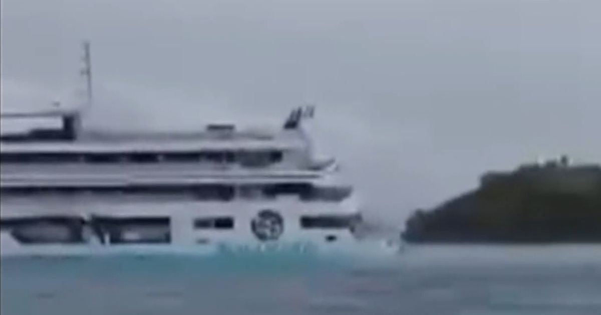 30 passengers evacuate after cruise ship runs aground on reef in Fiji