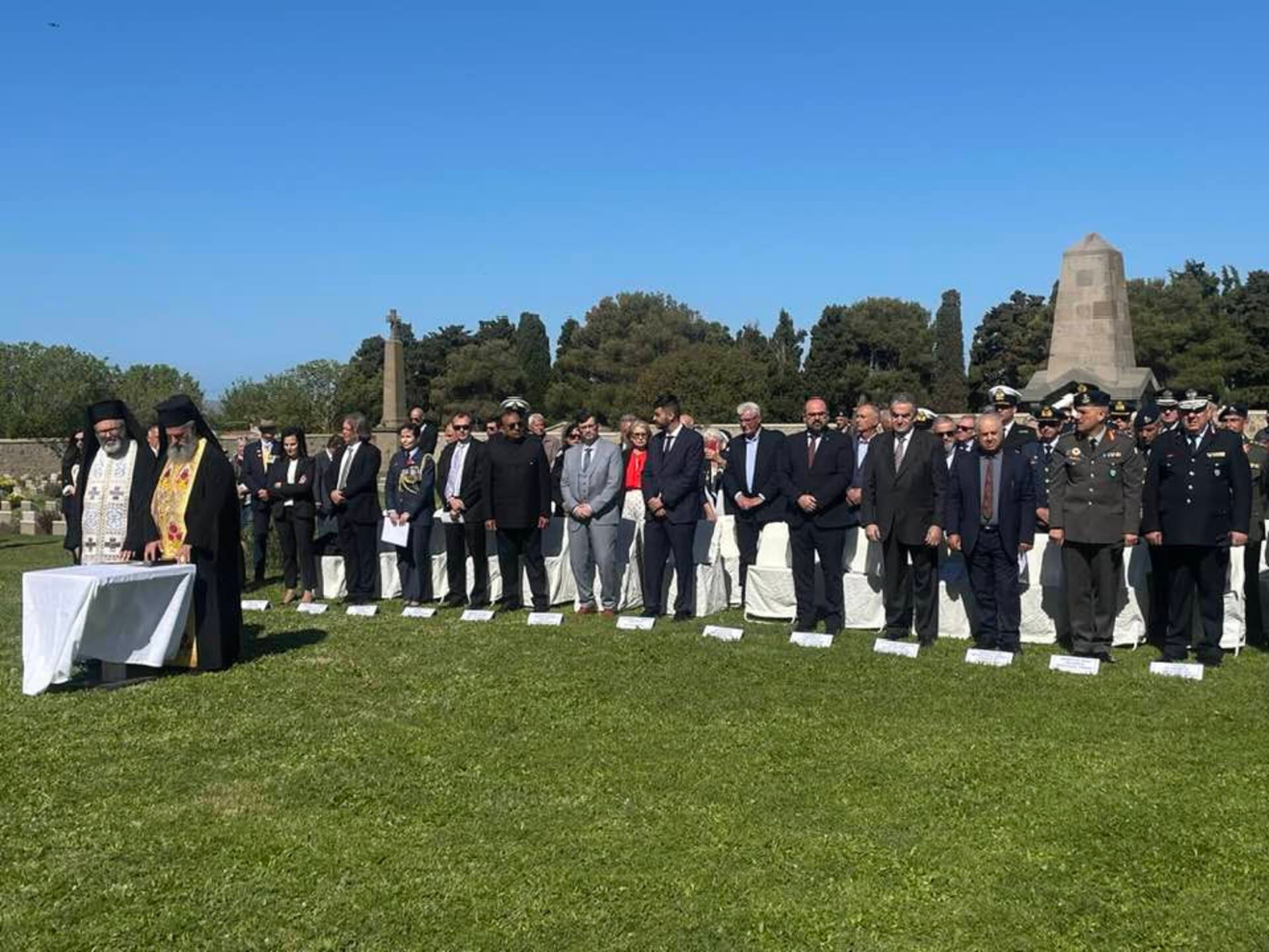 A beautiful Aegean sky basks Lemnos as it honours the Gallipoli fallen in annual service