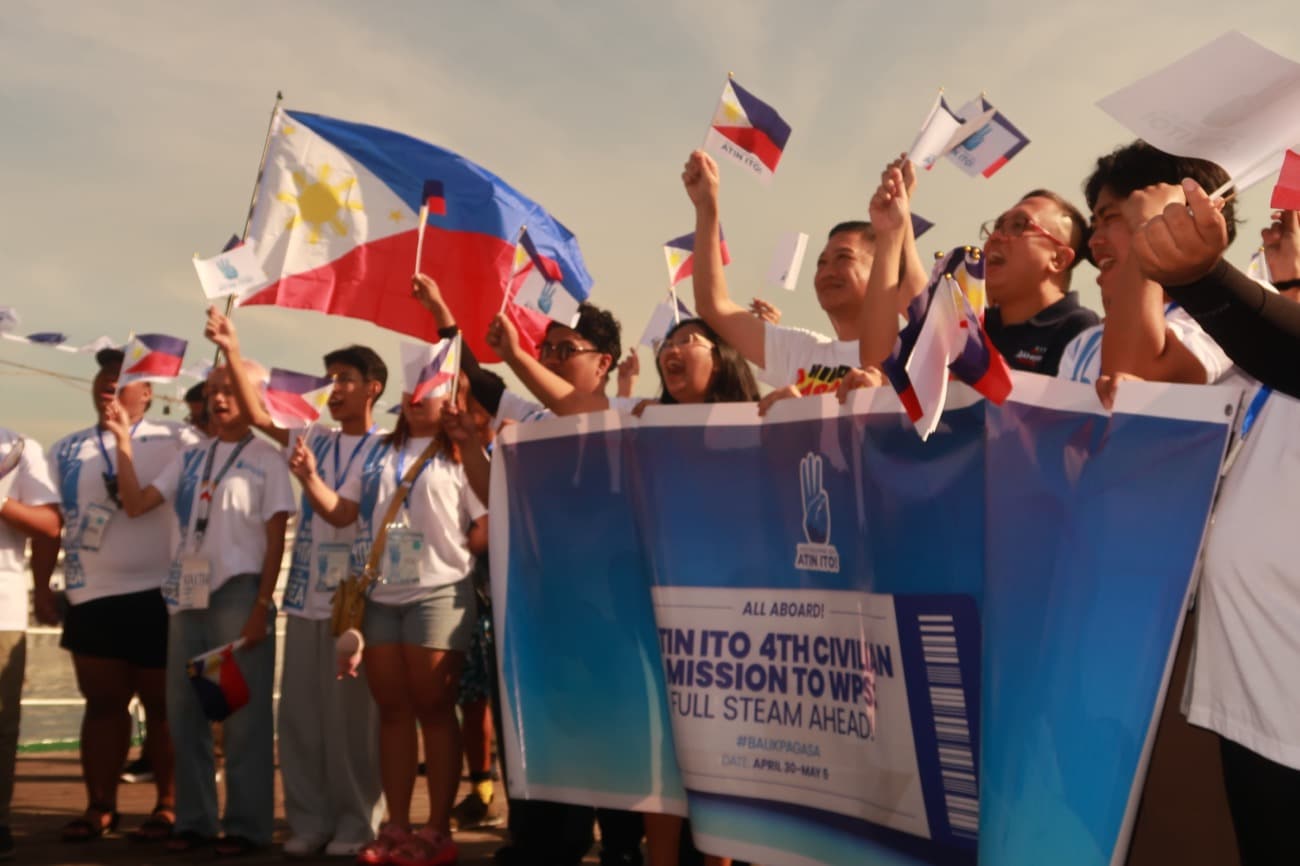 Atin Ito Coalition participants all aboard at the MV Kapitan Felix Oca, heading to Pag-asa Island to strengthen civilian presence in the area and provide humanitarian aid for the communities.