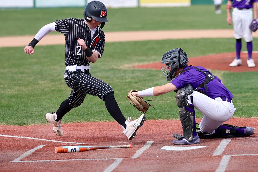 Hillcrest baseball Cole Croft scores against Century