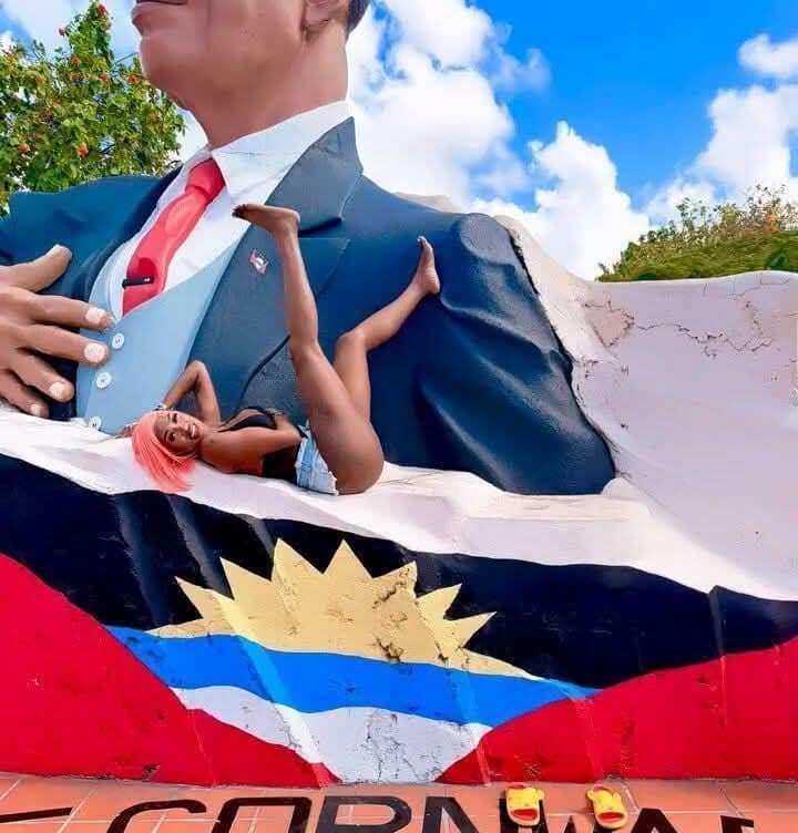 Backlash, debate follow viral photo of woman posing on V.C. Bird monument