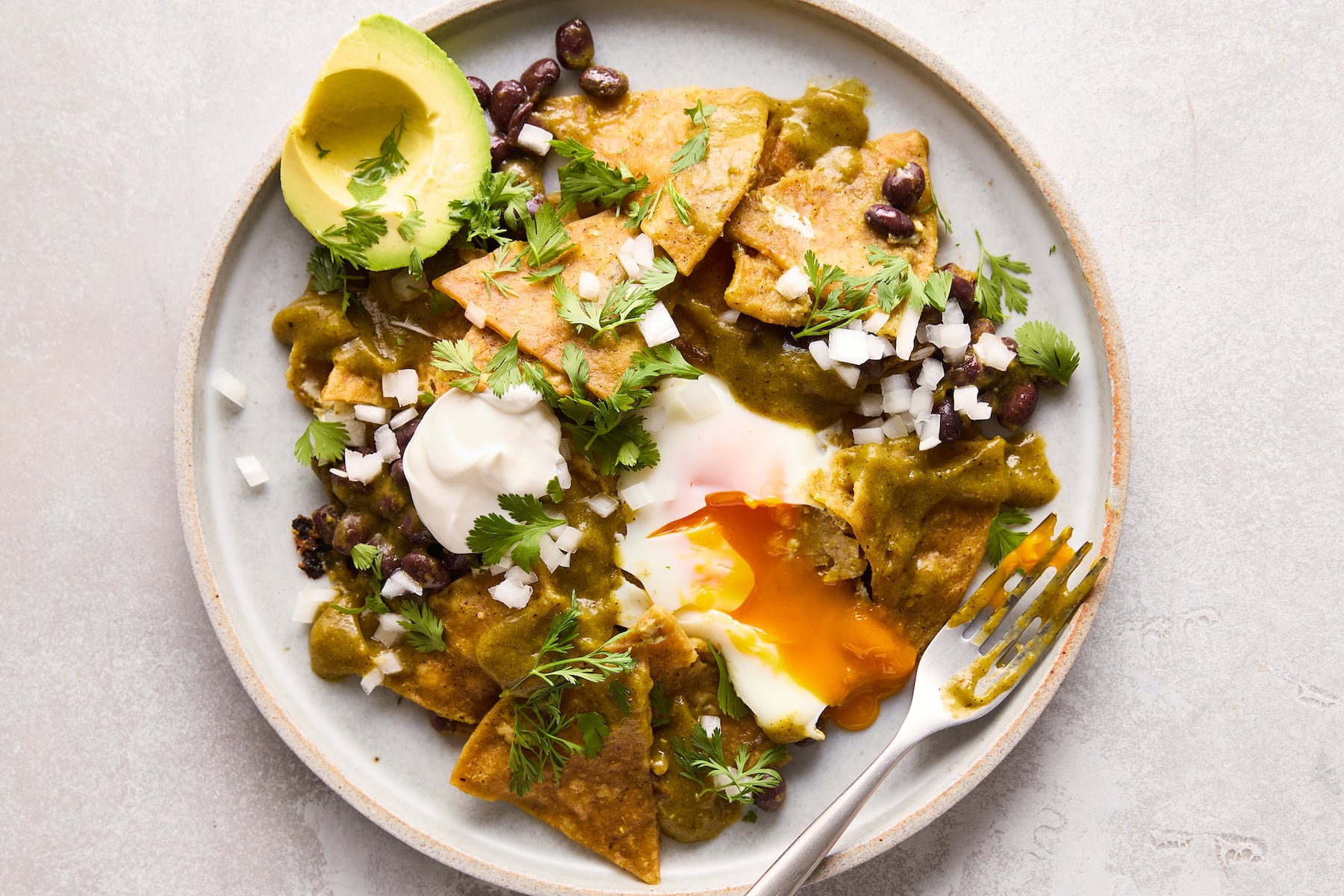 Black bean chilaquiles