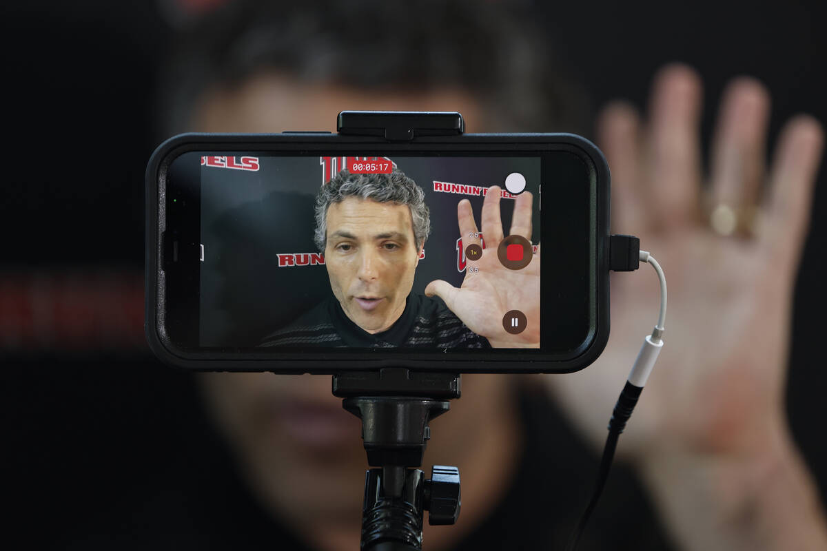 UNLV head Coach Josh Pastner speaks during media availability at the Mendenhall Center Monday, ...