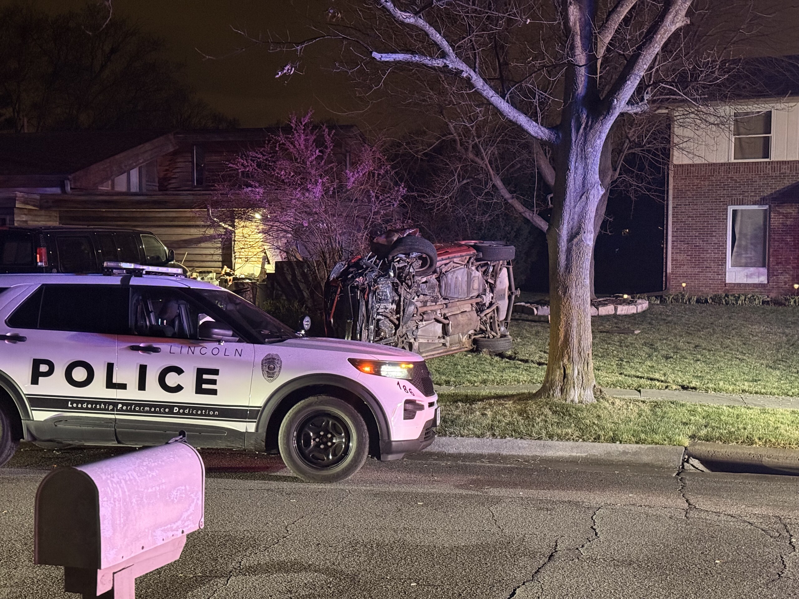 Crews respond to rollover crash in east Lincoln neighborhood