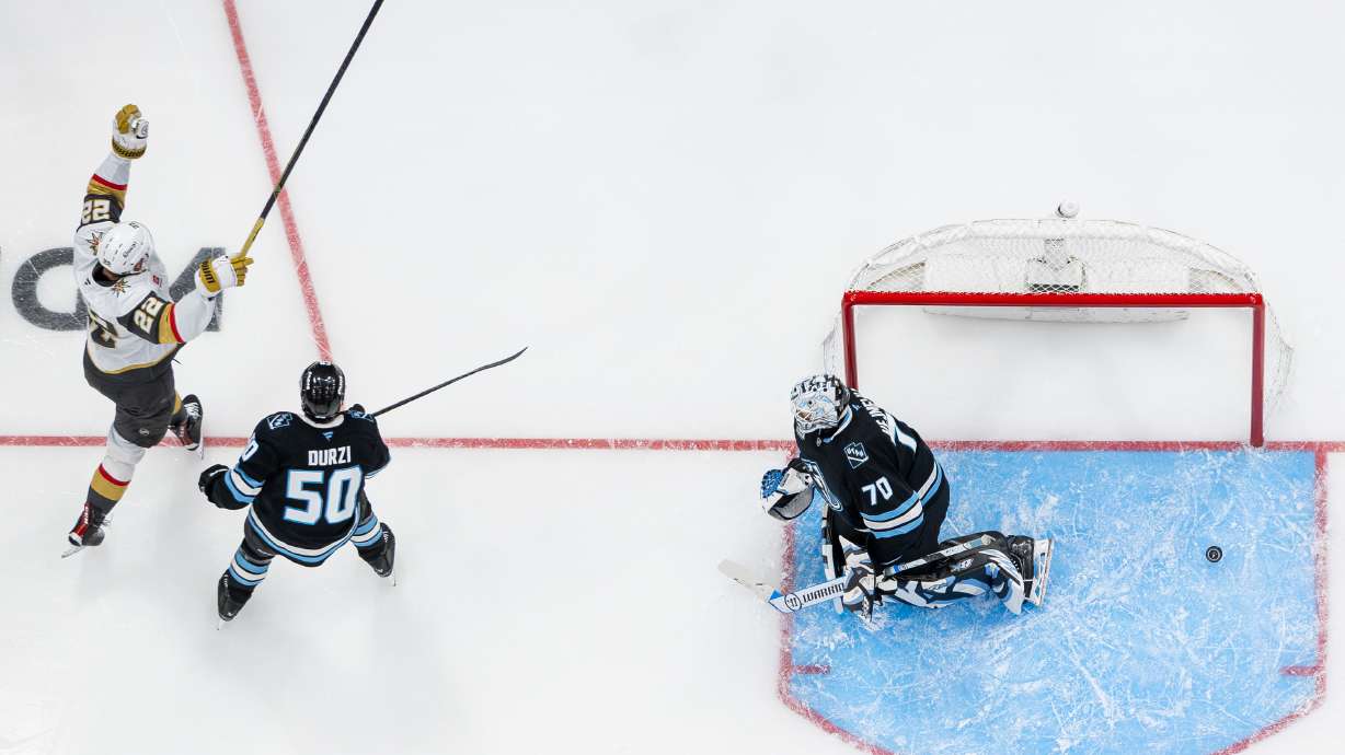 Golden Knights even series with 5-4 win over Mammoth in OT thriller