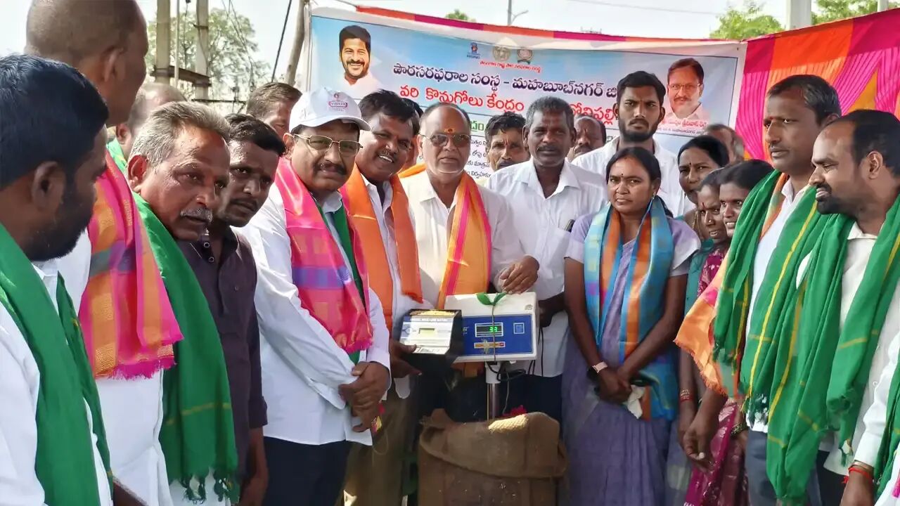 Govt Whip MLA Yennam Srinivas Reddy Inaugurates Paddy Procurement Centres; Assures “Every Last Grain Will Be Procured