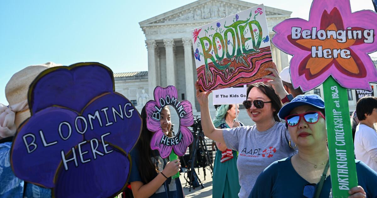 Hundreds rally outside Supreme Court to defend birthright citizenship against Trump's executive order