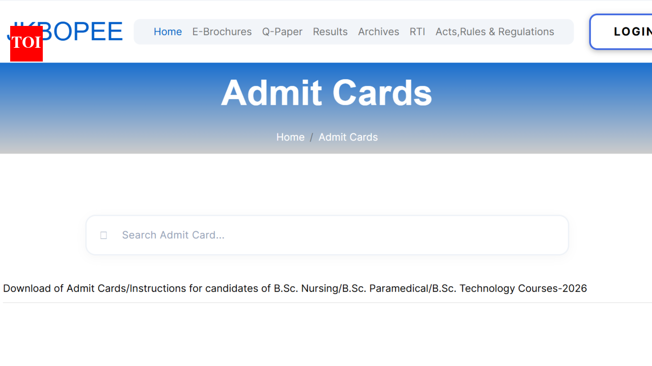 JKBOPEE CET admit card 2026 released at jkbopee.gov.in: Direct link to download hall tickets here