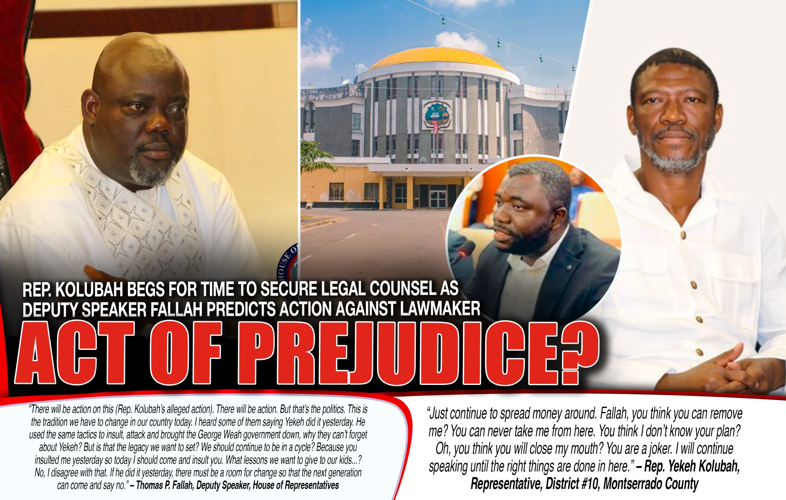 Liberia: Rep. Kolubah Begs For Time To Secure Legal Counsel As Deputy Speaker Fallah Predicts Action Against Lawmaker