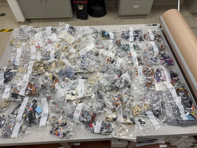 Man charged in Lego theft scheme of replacing pieces with pasta, police say