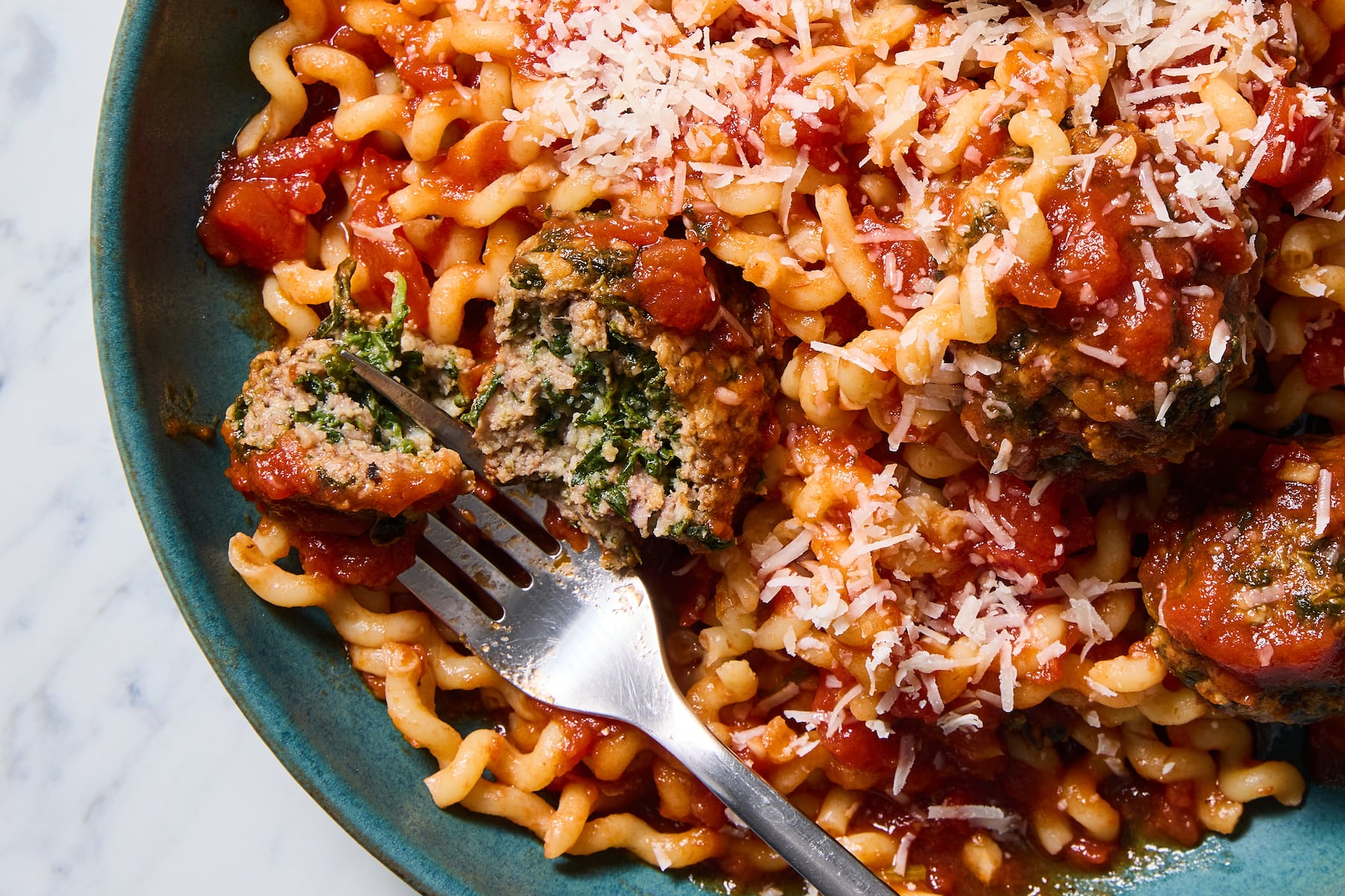 Meatballs with spinach