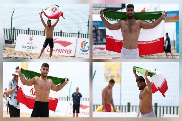 Mehr News Agency - Iran sweeps beach wrestling golds at Asian Beach Games
