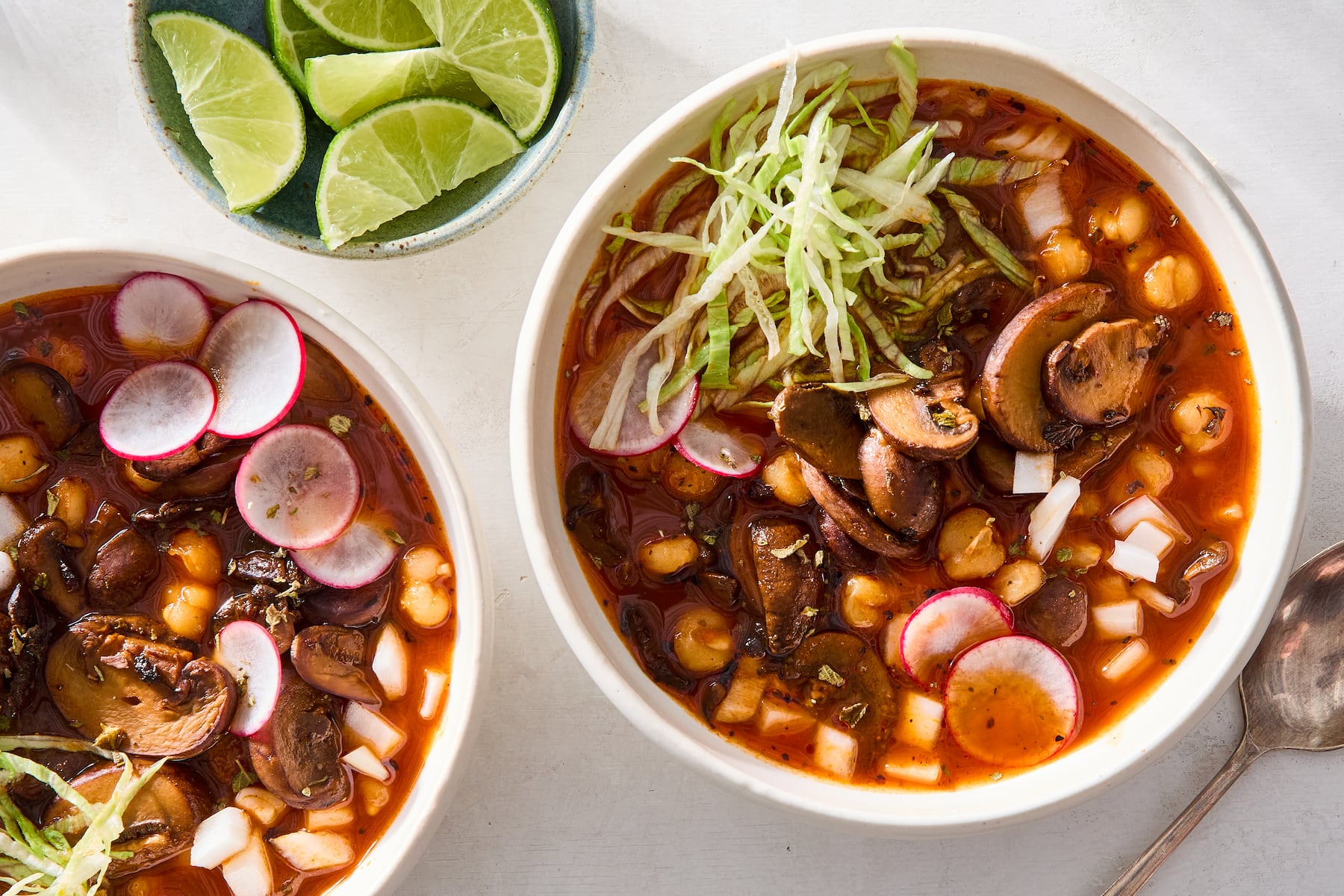 Mushroom pozole rojo