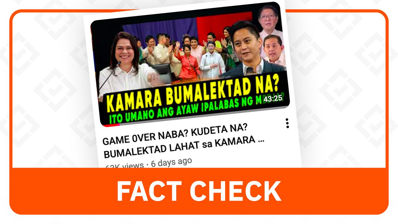 FACT CHECK: No House coup to replace Speaker Bojie Dy with Arroyo