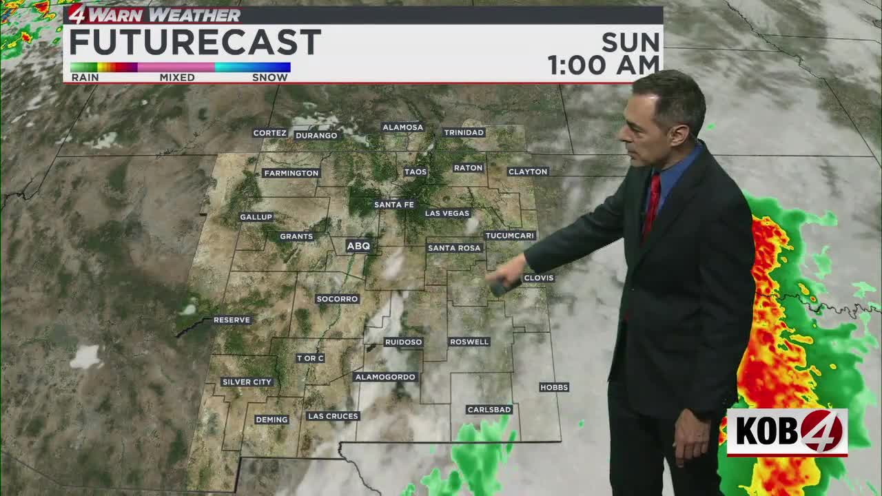Rain and thunderstorms move across central, eastern New Mexico Saturday