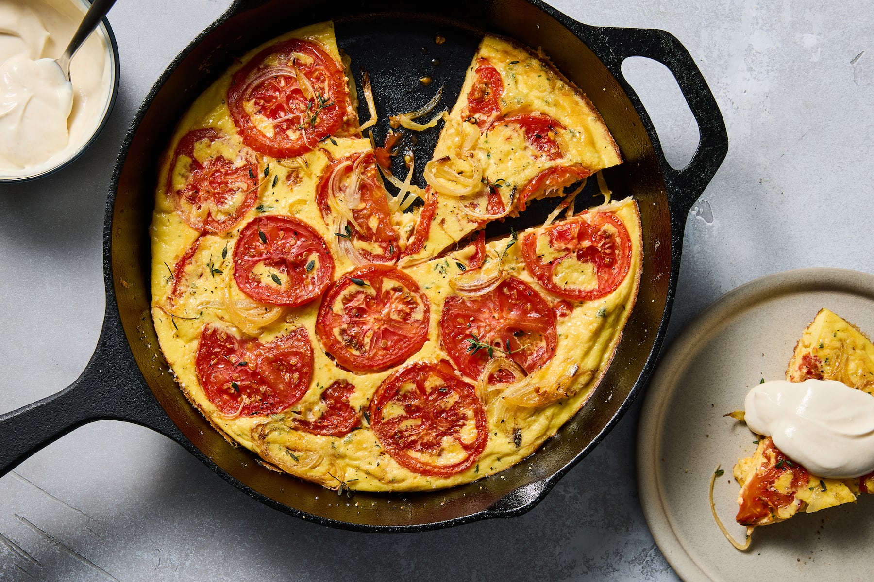 Roasted tomato and onion frittata