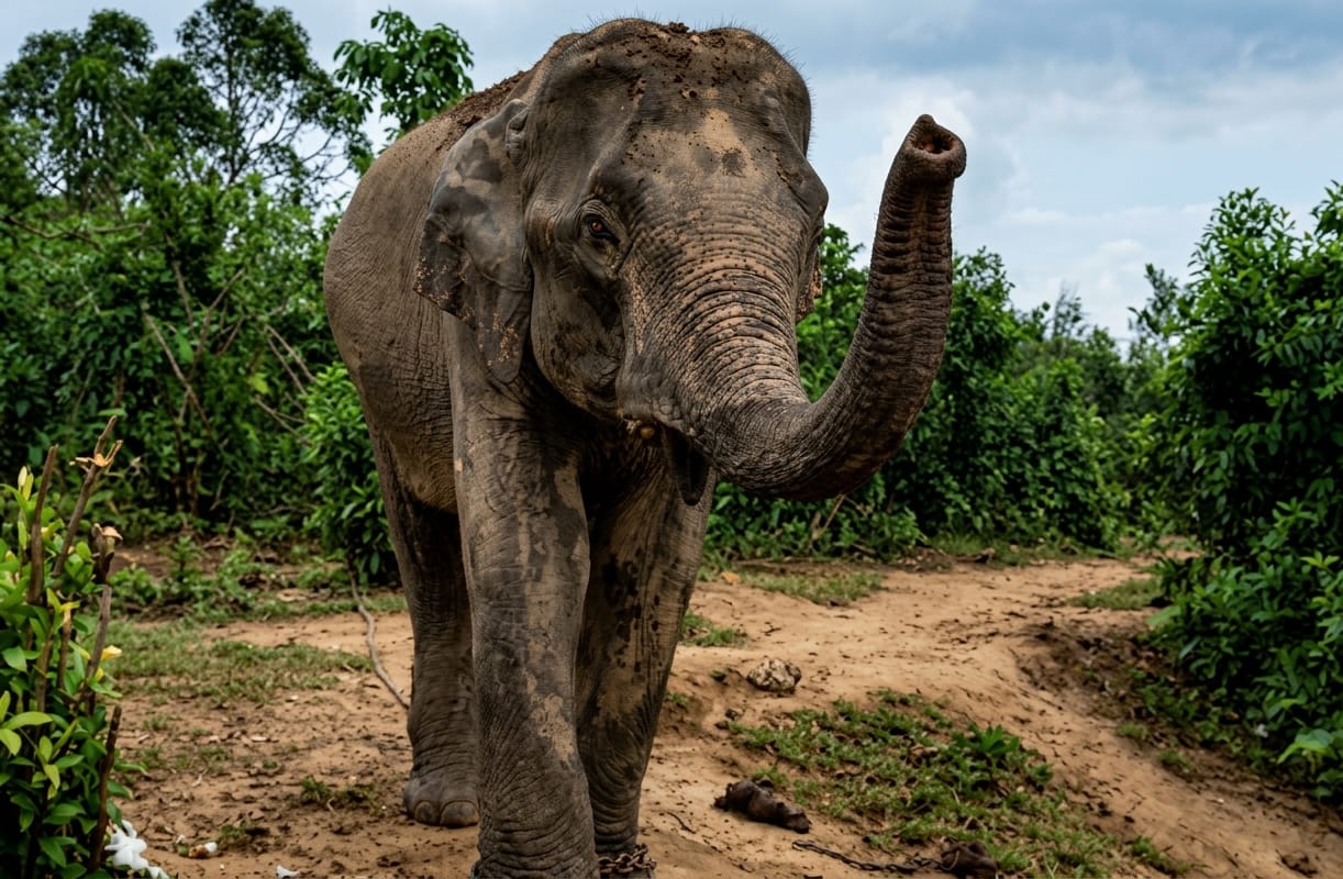 Tusk sawed off domesticated elephant, smuggling suspected