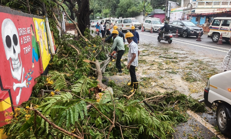 Two injured as heavy rain and thunderstorms damage over 1,500 houses