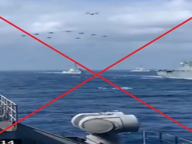 video claiming it shows us navy ships blocking the strait of hormuz is old photo screengrab