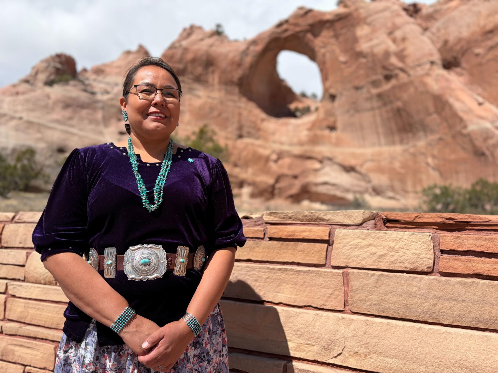 Crystalyne Curley, speaker of the Navajo Nation Council, in Window Rock, Ariz. (Peter O’Dowd/Here & Now)