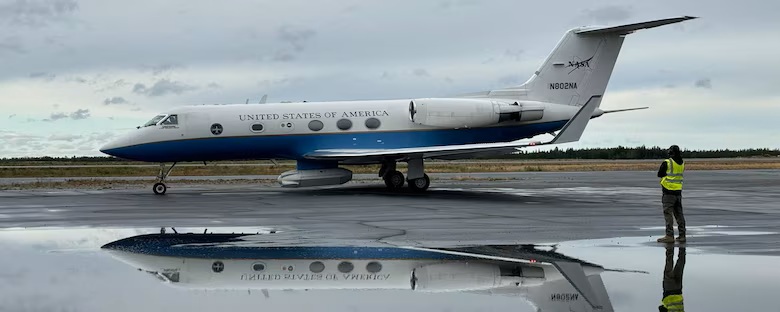 An Airborne Laboratory Aboard a NASA Aircraft Arrives in Panama on a Scientific Mission