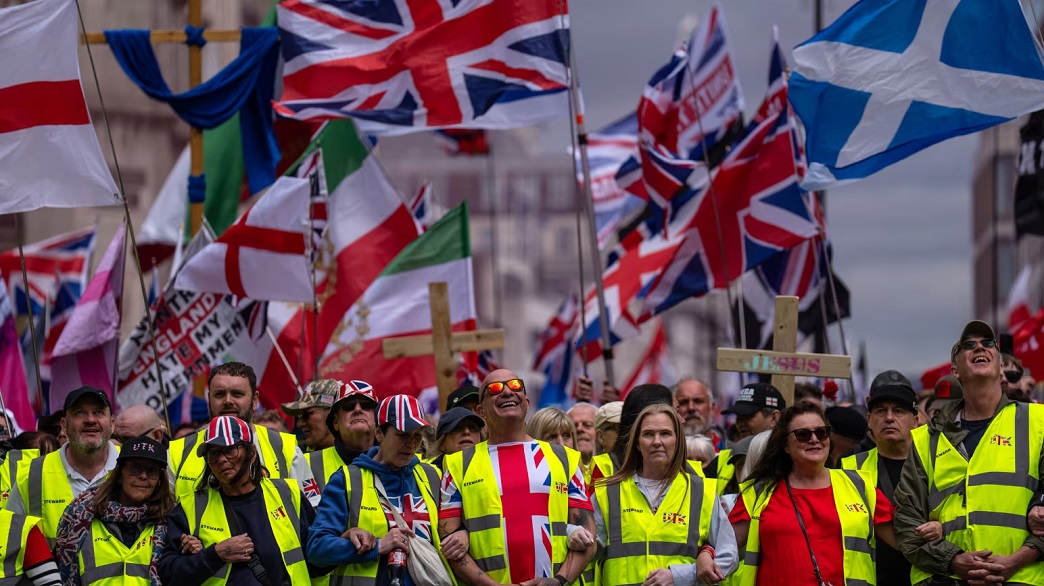 Britain’s hard right on the march as tens of thousands descend on London