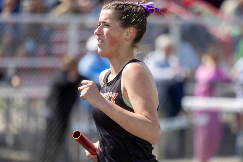 Brunswick girls, Lewiston boys win rain-soaked KVAC Large track championships