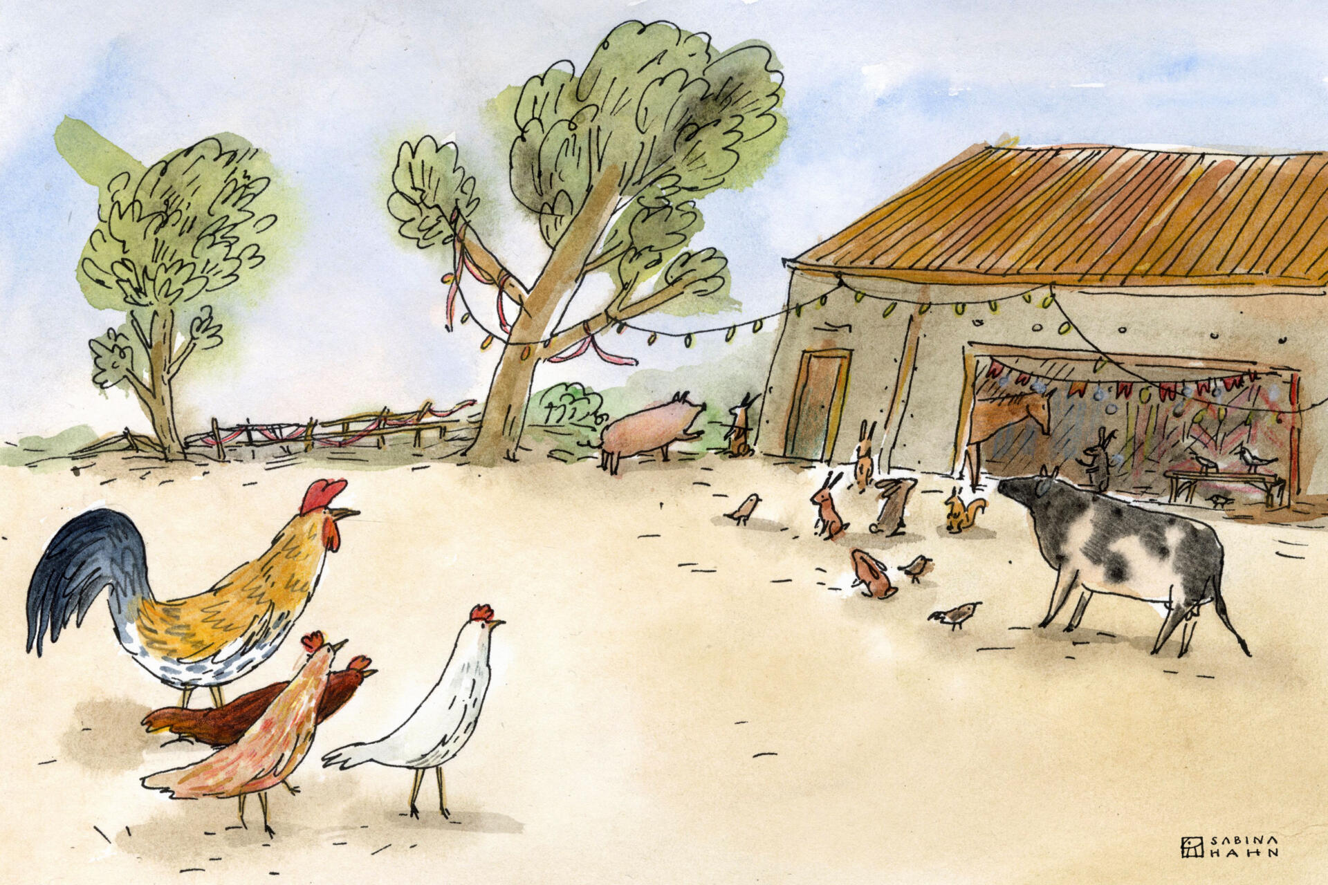 Farm animals. (Sabina Hahn for WBUR)
