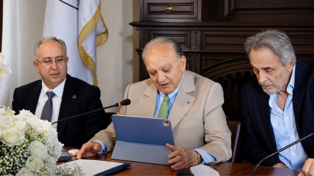 Damascus University and the Saïd Foundation for Development sign two agreements to establish a digital library and an artificial intelligence center, May 20, 2026. (SANA)