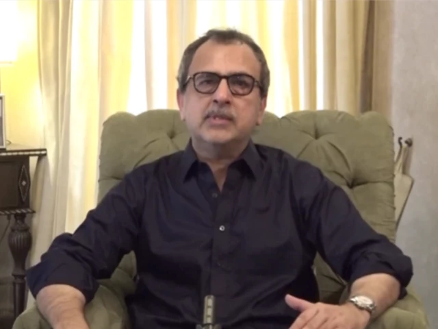 energy minister awais leghari speaking in a video message screengrab