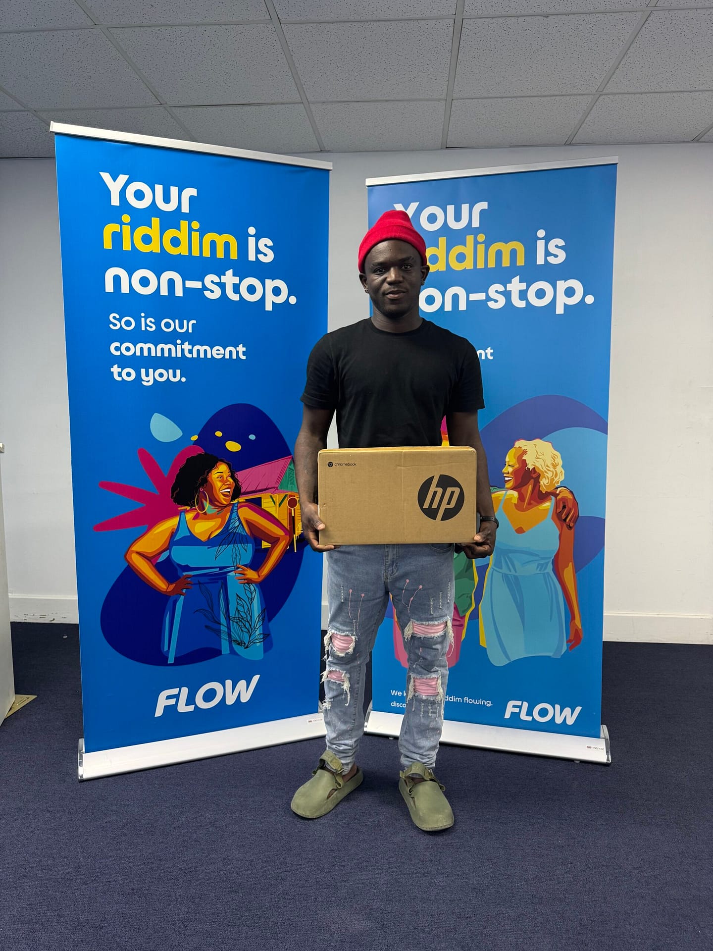 Flow Antigua Awards First Chromebook to Brent Kirby in Riddim and Rewards Promotion