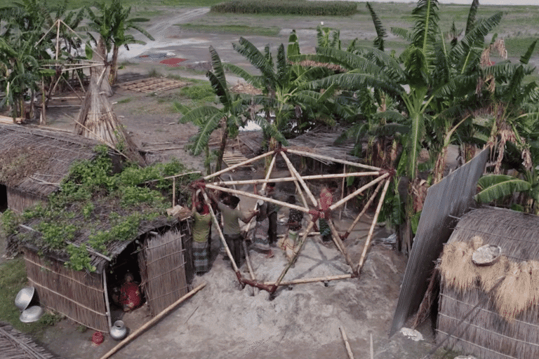 In flood-prone Bangladesh, tiny homes are built to move with the river