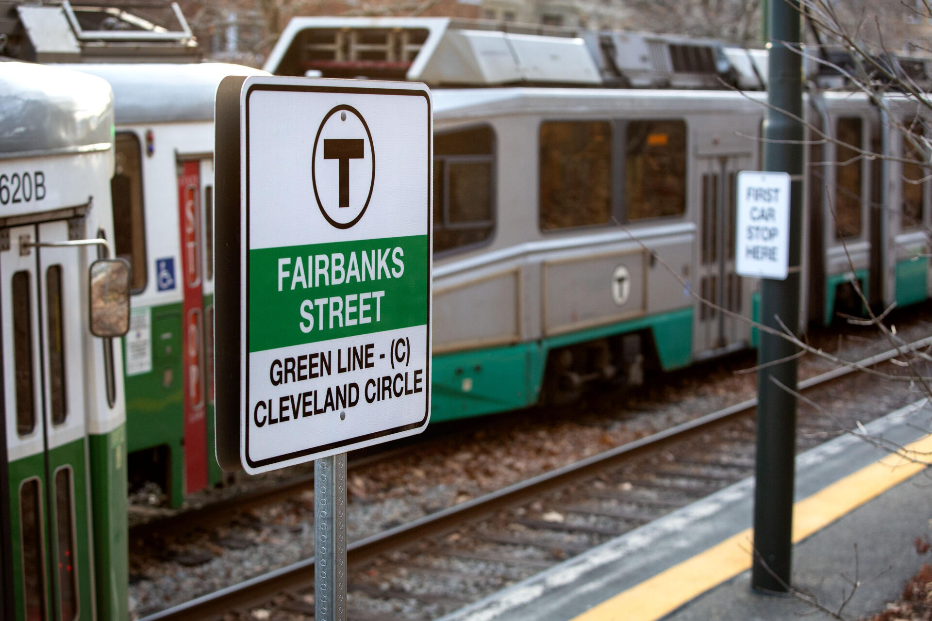 The Fairbanks Street Green Line station, seen in 2024. (Robin Lubbock/WBUR, File)