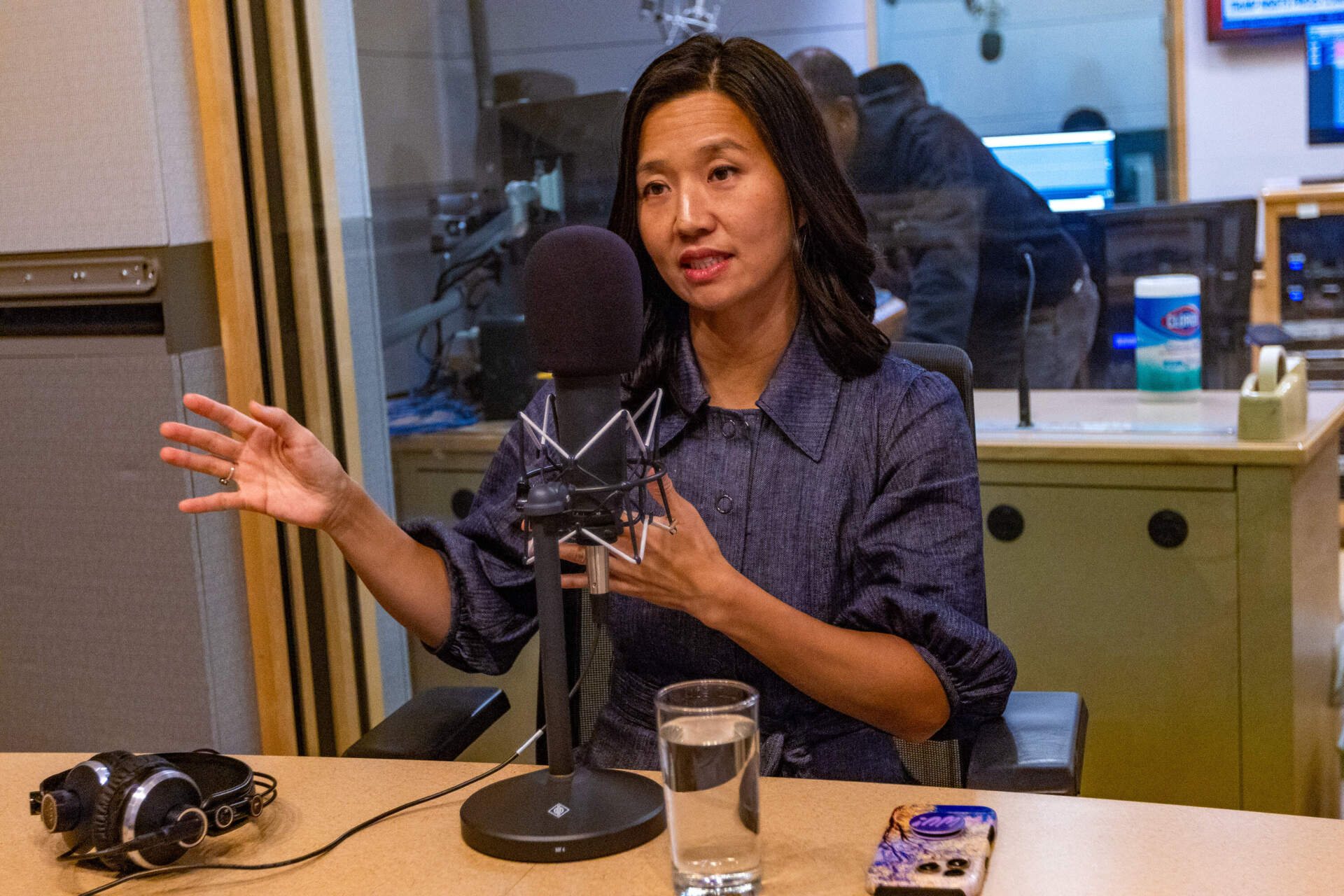 Mayor Michelle Wu at the WBUR studios. (Jesse Costa/WBUR)