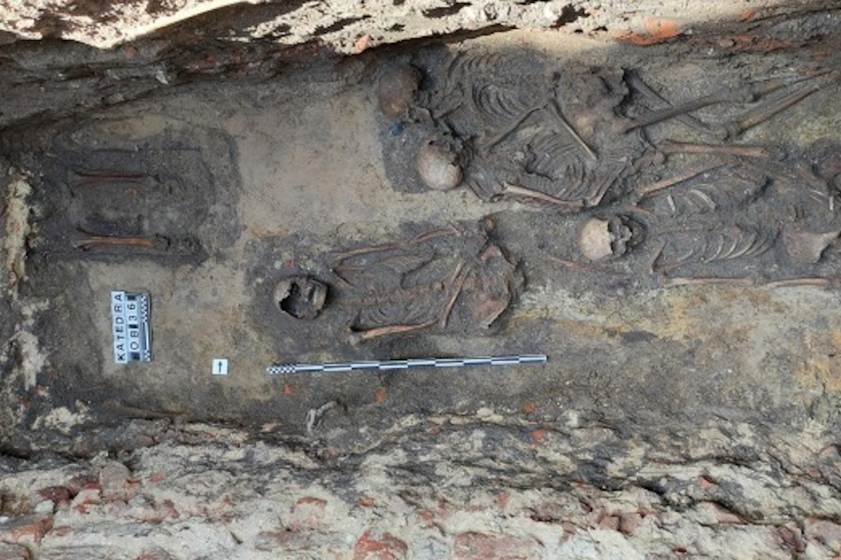 Medieval ‘hugging skeletons’ confirmed as Poland’s first known same-sex double burial