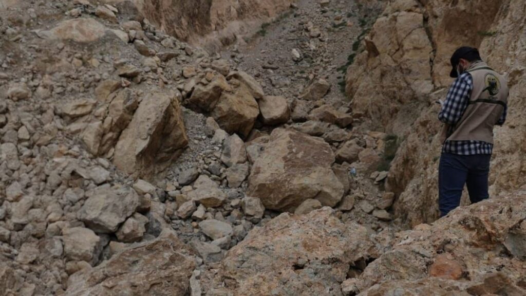 The site where human remains were found in Ish al-Werwer, Rural Damascus, May 21, 2026. (The National Commission for the Missing)